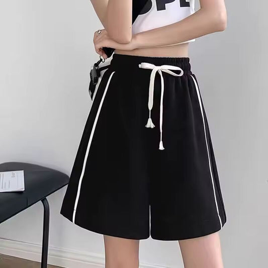 Side Stripe Shorts Women Harajuku S-5XL Sporty Unisex New Summer Streetwear Prevalent Casual Students All-match Loose Ulzzang